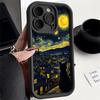 Coque Chat Étoile Nuit Noire pour iPhone 17 Pro Max 16 17e 11 15 Plus 12 Pro 14 Air 13 Housse de Téléphone
