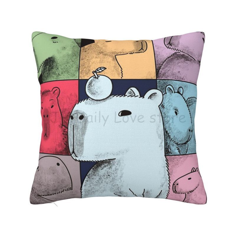 Cute Capybara Be Cappy Pillow Case Cushion Cover Pillowcase X Inch Soft Cozy Pillow Cover for Home Sofa Bed Car Decoration