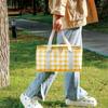 Outdoor Use portable thickened Insulated handbagstudent spring outing travel camping large capacity checkered picnic bag
