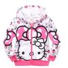 Girls Cotton Cute Cartoon Print Jacket Fleece Lined Hooded Zipper Outer Wear Casual Warm