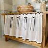 1 Peça Cortina de Café Transparente Listrada Retro Imitação de Linho com Laços Decorativos Para Cozinha Sala de Estar Decoração de Casa Rústica