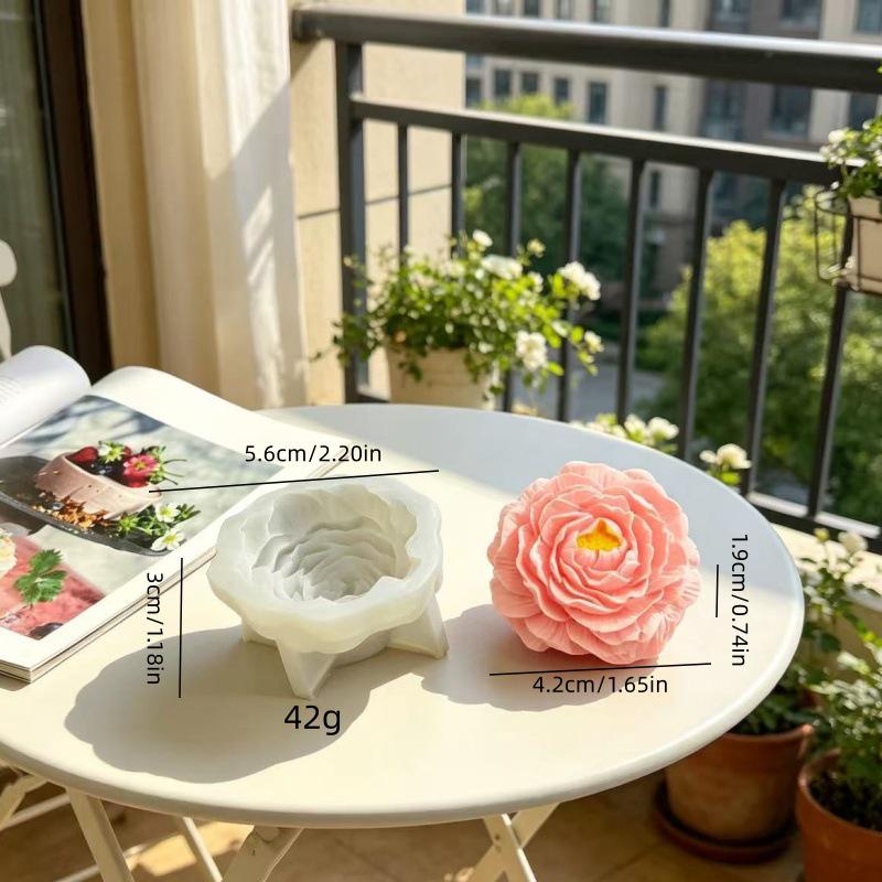 Peony Mousse Cake Silicone Mold for Soap, Candle, Plaster, and Aroma Stone Decorations