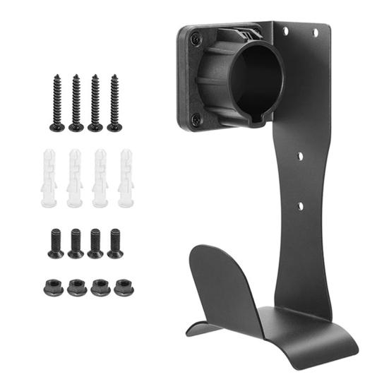 Electric Vehicle Charger Holder Wall-Mounted Bracket Anti-Cut Curved Edges Electric Vehicle Charger Hook for J1772 Socket Holster Base