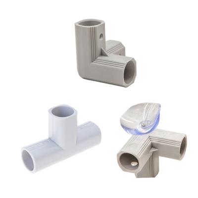Raccordi ad angolo a 3 vie Connettori a gomito per tenda Stabilizzatori di sicurezza Connettori per guardrail Raccordi per tubi Per recinzione per area giochi