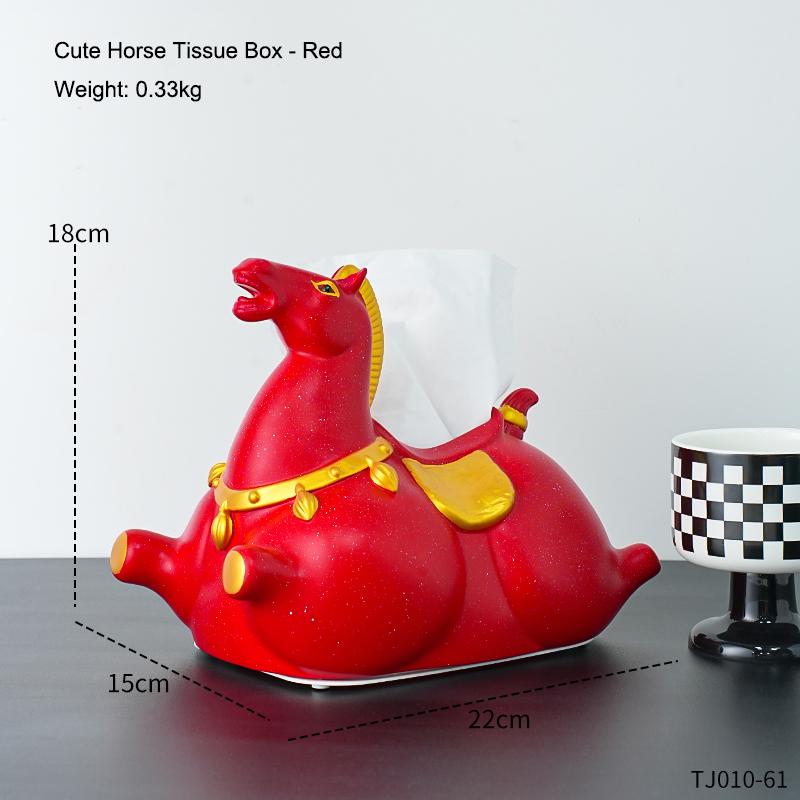 Cute Horse Tissue Box Home Living Room Decoration Ornament Tissue Box Kitchen and Bathroom Storage Supplies Gift