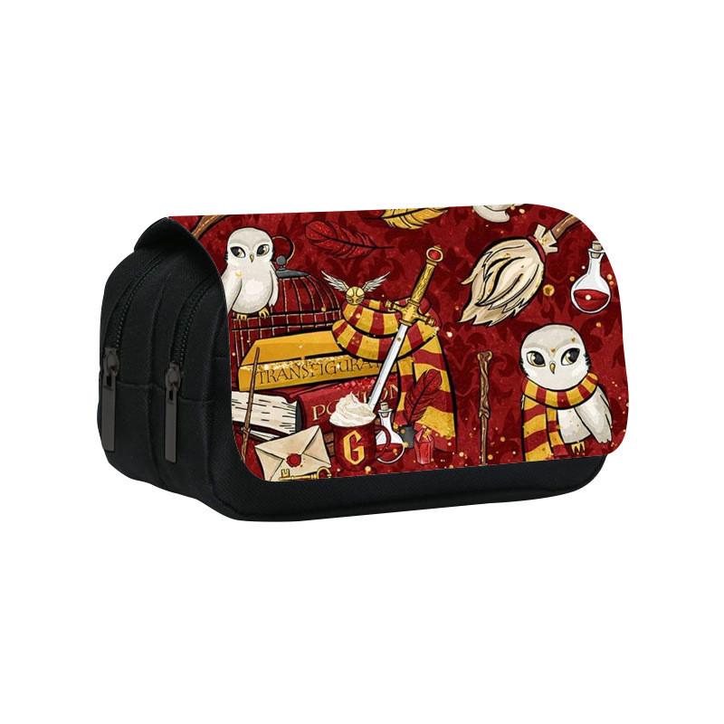 Harry Potter Pencil Case Cartoon Anime School Supplies Storage With Double Layer For Students