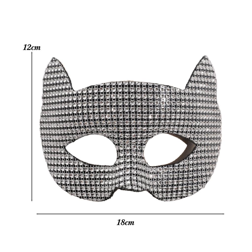 Halloween Cat Diamond Mask Sexy Half Face Eye Mask Halloween Party Cosplay Lovers Mask Costume Props Male Female Costumes