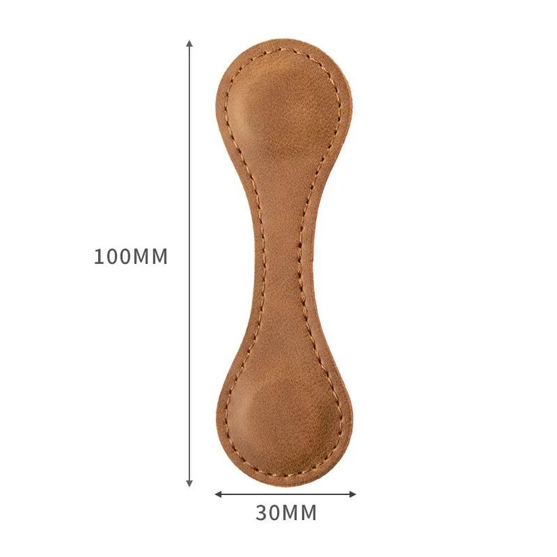 Vintage Magnetic PU Leather Bookmark Handmade Double Sided Charm Decorative Hanging Accessory for Bookworms Reading Gifts