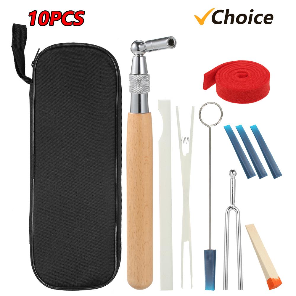 Tuning Wrench Long Handle Tuning Wrench Rubber Mutes Temperament Felt Strip Fork 10/16PCS Piano Tuning Kit Professional Tuning