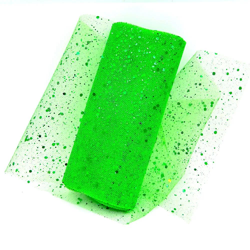 Glitter Tulle Fabric Roll 6 Inch 10 Yards Sequin Sparkling Ribbon Spool Netting for Wedding Tutu Skirt Gift Wrapping Party Decor