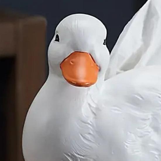 White Duck Tissue Box Cover Cute Duck Tissue Dispenser Open Bottom Decorative Tissue Holder for Home Living Room Farmhouse Decor