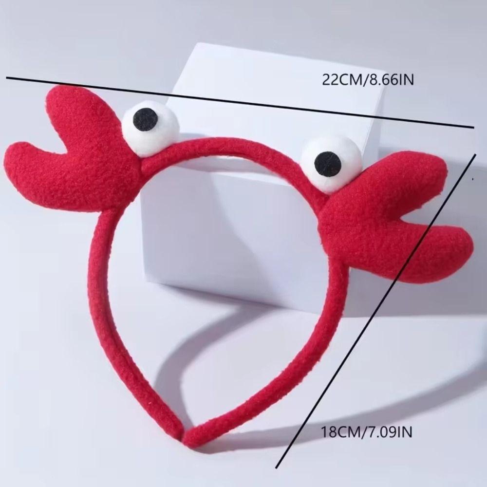 Funny Cartoon Crab Headband Cute Crab Claw and Crab Eye Crab Hair Accessory Simple Versatile Face Wash Headband For Women Girls