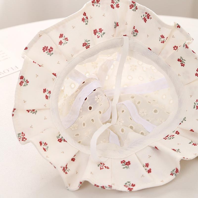 2026 Baby Girl Lace Mesh Bucket Hat - Spring/Summer Fisherman Style Sun Protection