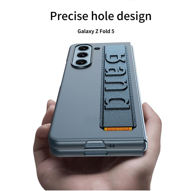 Original GKK Grip Case For Samsung Galaxy Z Fold 5 ZFold5 Stretch Wristband Band With Glass Film Matte Hard PC Protective Cover