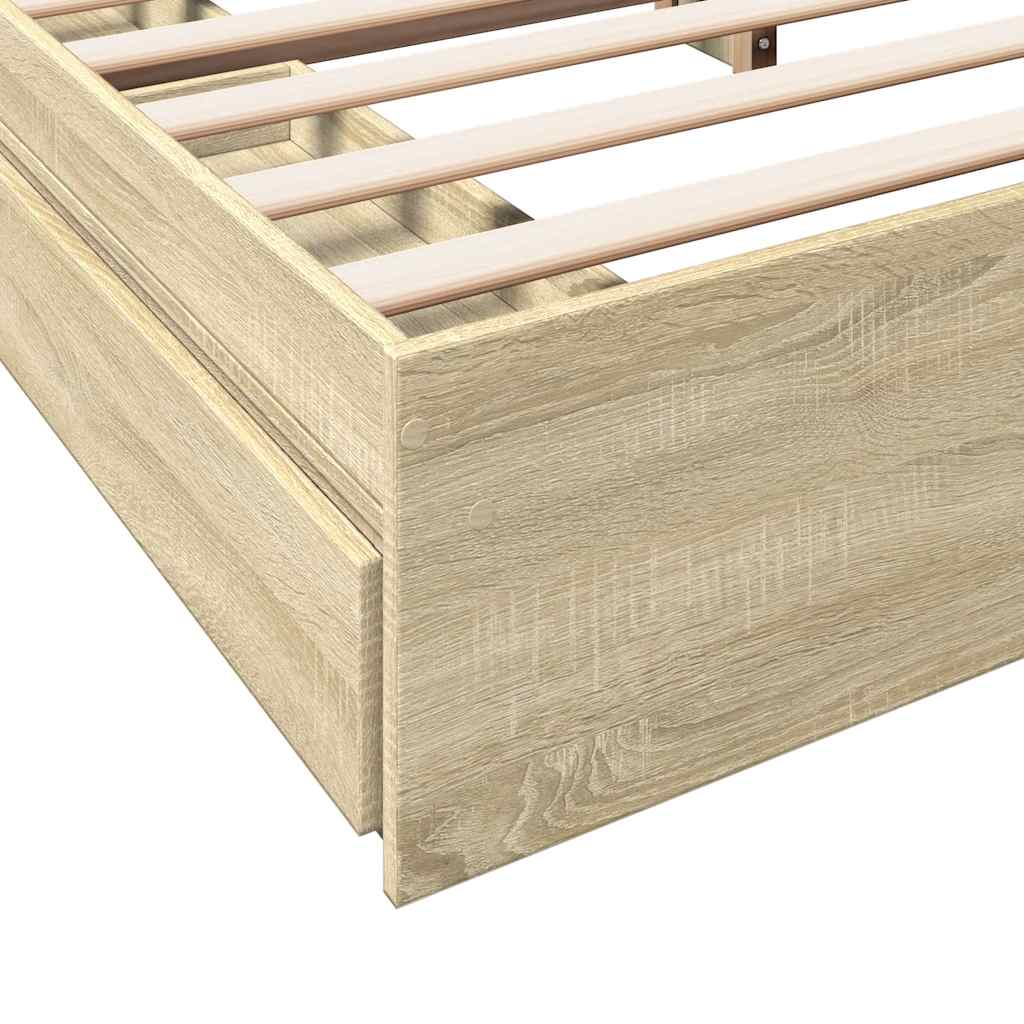 Bed Frame with Drawers Sonoma Oak 180x200 cm Particleboard
