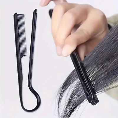 1/2Pcs Comb Hairdressing V-Shaped Comb Messy Hair Finishing Straightening Cutting Splint Plastic Clip Hair Wigs Styling Tool