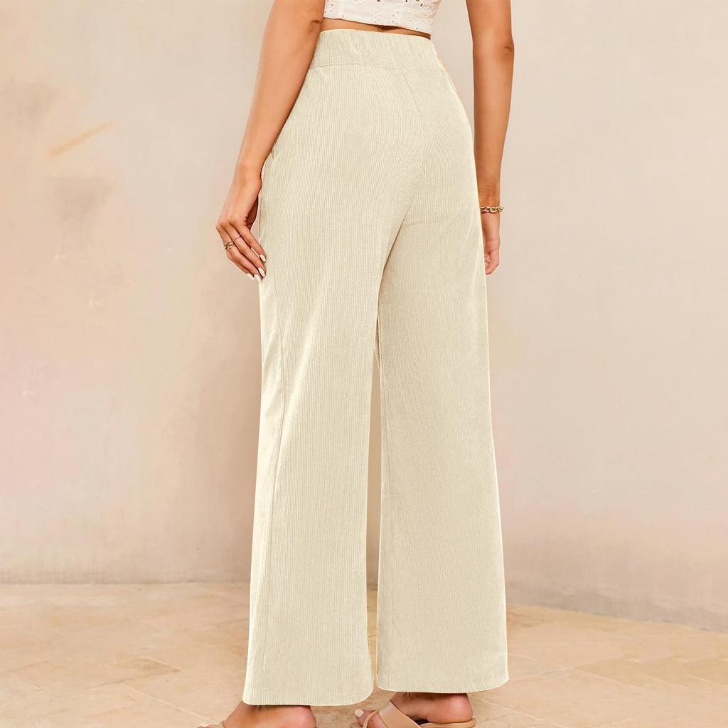 Women's Corduroy Pants Casual Women's Color Corduroy Loose Straight Pants