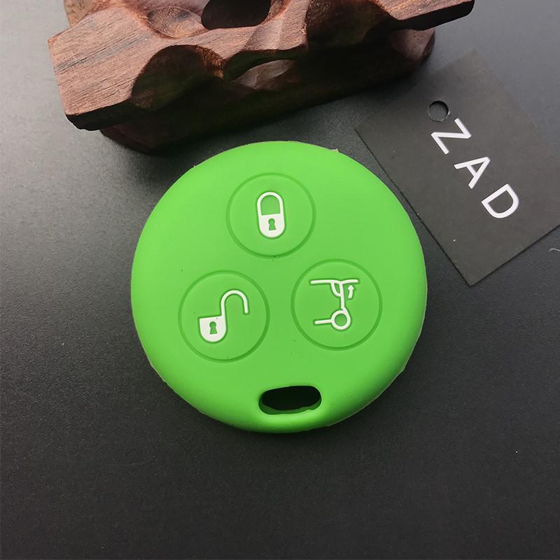 ZAD Silicone car key cover case fits for benz Smart MERCEDES City   Fortwo Roadster 3button remote key protector car accessory