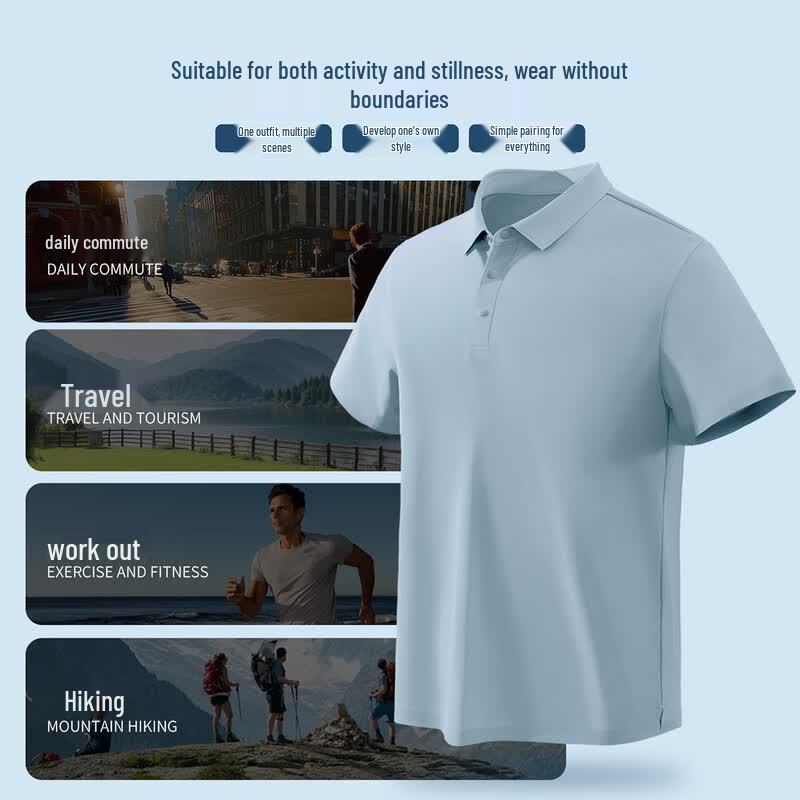 PLAYBOY Men's Ice-Feel Breathable Polo Shirt