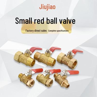 Válvula de Esfera de Latão com Cabo Vermelho - Válvula Pneumática de Rosca Dupla (1/2", 3/4", 1/4", 1")