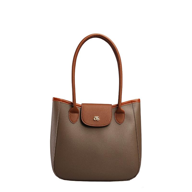 2025 new casual large-capacity portable shoulder bag tote bag is fashionable and versatile, simple and affects the trend of mommy bags
