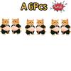 2-10Pcs 3D Shiba Inu Cat Belly Sticker - Cute Kitten Wearing Orange Outfit With Soft Pink Background, Silicone Self-Adhesive