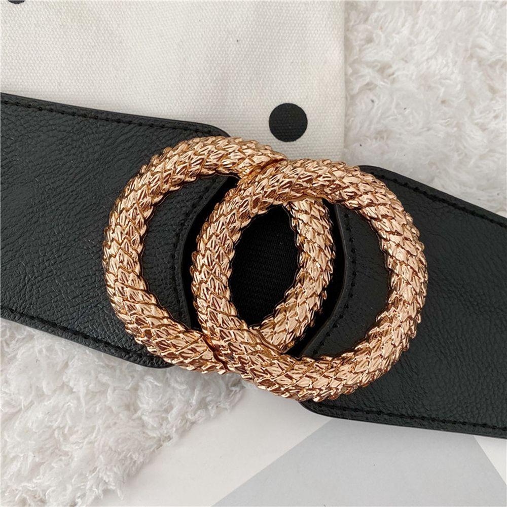 Buckle Slimming Body Skirt Decorations Elastic Waist Strap Wide Waistband PU Leather Cummerbund