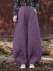 2025 Winter Women's Retro Quilted Diamond Pattern Lantern Pants - Thick Warm Cotton Linen