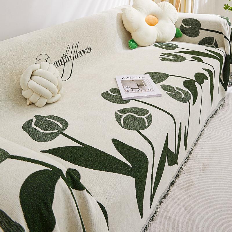 Sofa Cover Chenille Four Seasons Universal Anti-Scratching Straight Row Back Cushion Integrated All-Inclusive Universal Cover Towel Cloth Blanket