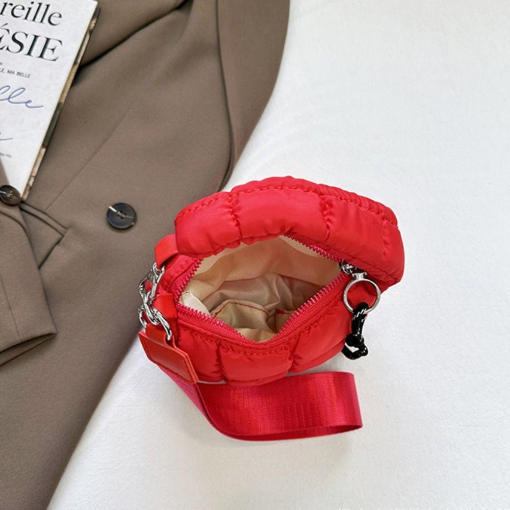 Solid Color Cloud Pleated Coin Purse Quilted Bag Pendant Cute Small Wallet Key Bag