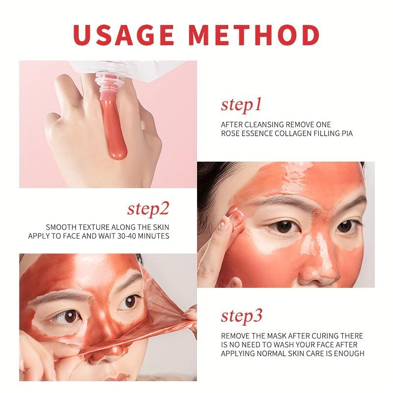 Rose Essence Moisturizing Soft Mask,Hyaluronic Acid Rose Oil Formula,Skin Hydration Mask,Ammonia Free Gel Masks For, Strengthens Moisture Barrier