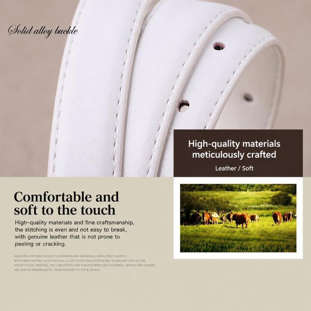 Alloy Buckle Faux Leather Belt Versatile Women Waist Belt Adjustable Waist Belt  For Women Ladies