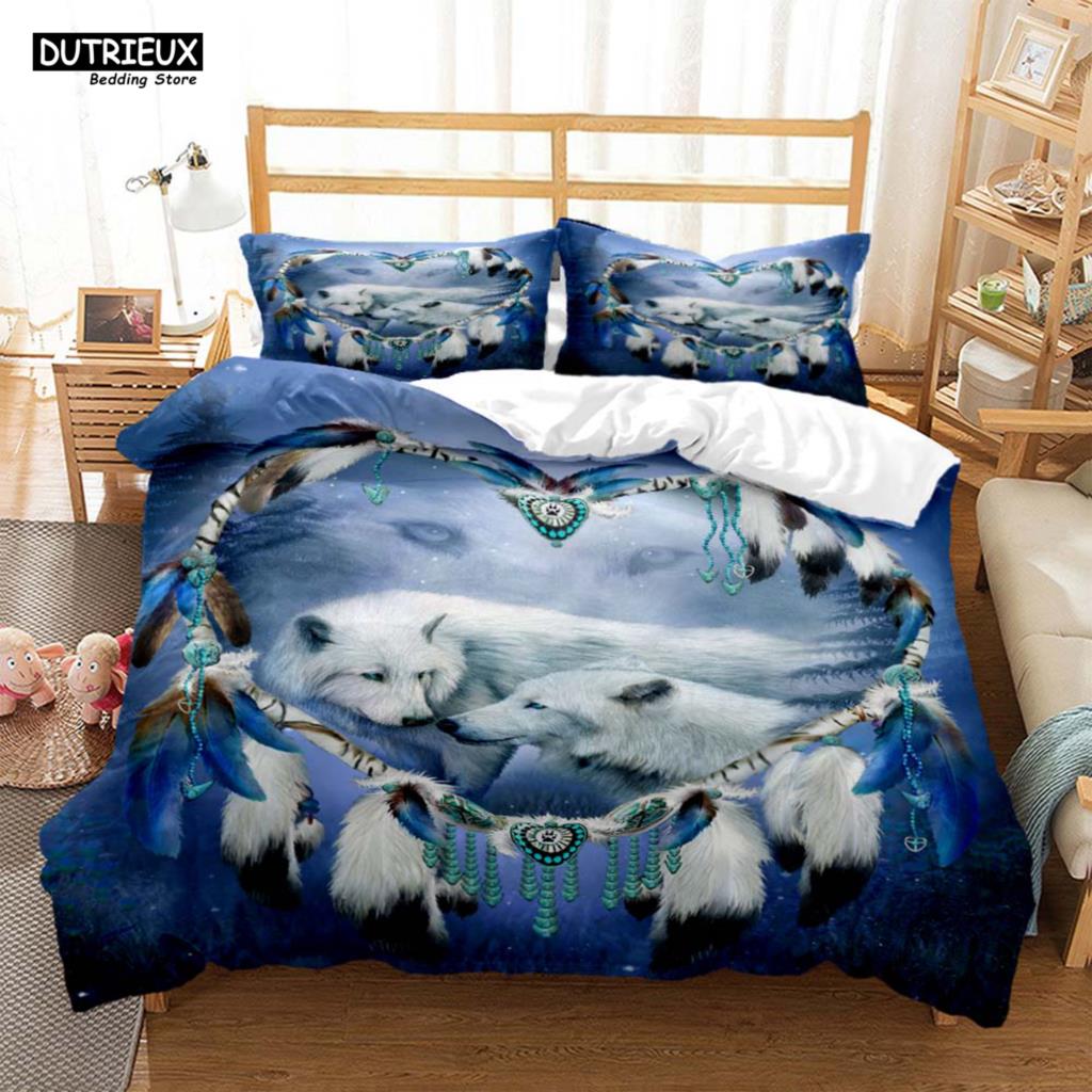 Comforter Wolf Digital Print Polyester Bedding Sets Child Boys Set For Teens Bedding Set Bed Comforter Set