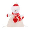 Christmas Doll Knitted Candy Bag Reusable Drawstring Gift Bag Santa Claus Snowman Shape Holiday Party Favor Bag