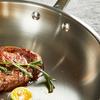 Easy-to-clean, Non-stick Frying Pan with a Long Handle, Stainless Steel Cookware (28cm)