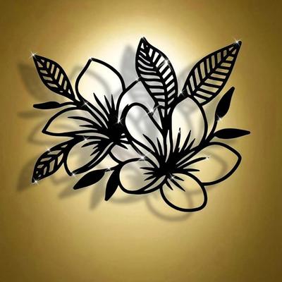 Laser Cut Metal Wall Art Abstract Leaf Floral Decor Modern Sign for Home Office Cafe Bar Gift