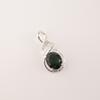 Green Tourmaline Gemstone 925 Sterling Silver Jewelry Zircon Chain Pendant1.22" CZP-13-4