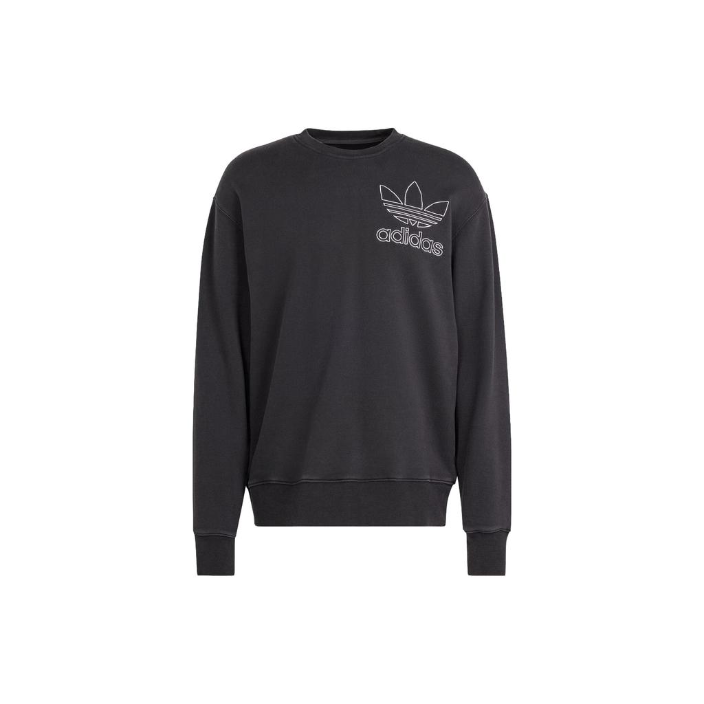 Adidas Originals Adicolor Outline Logo Print Sweatshirt Men Tops Black IU2350