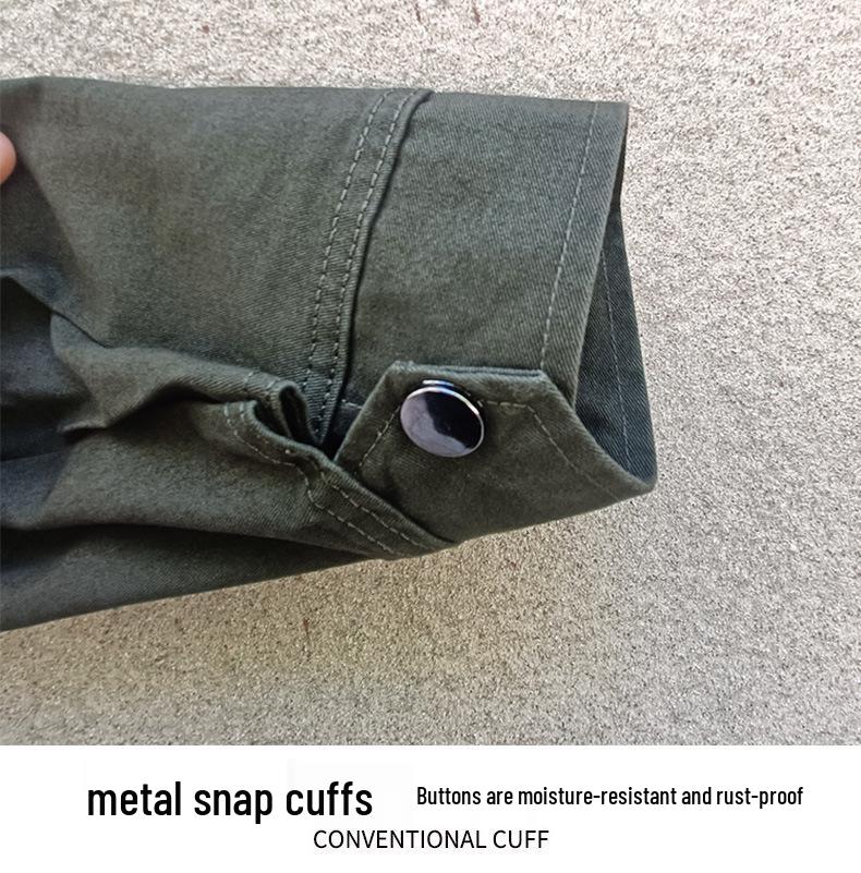 Men's and Women's Durable Army Green Cotton Workwear Set for Spring and Autumn