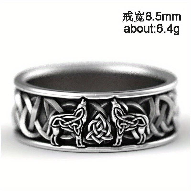 1pc Mythological Giant Wolf Fenrir Defense Totem Amulet Hip-hop Pirate Wolf Ring