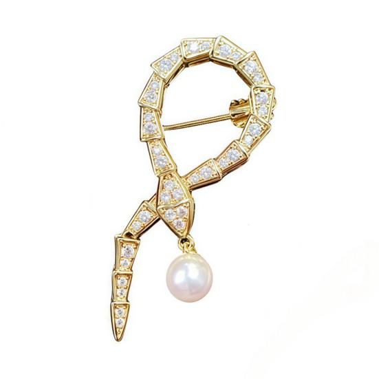 

Women Brooch Sparkling Rhinestone Inlaid Rattlesnake Shape Anti-Exposure Buckle Suits Shirts Sweaters Bags Badge Outfit Accessory золотистый