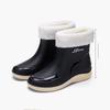 Women's Autumn And Winter Fashionable Anti Slip Waterproof Wear Resistant And Plush Thick Soled Midsole Rain Boots