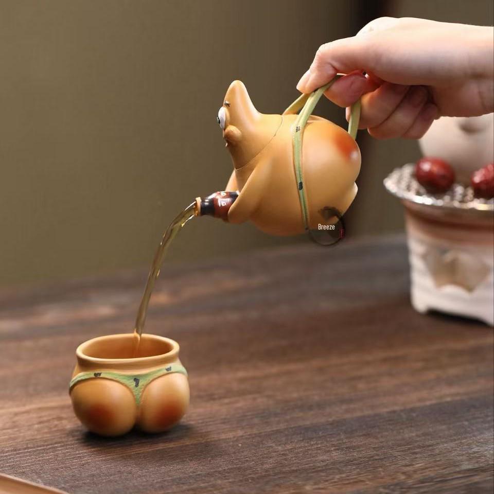 Yixing Zisha Patrick Star Teapot Set: Creative Tea Ceremony Cute Ornament