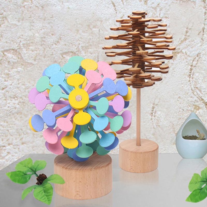 ZK20 Wooden Spiral Lollipop Toys Spin Magic Wand Stress Relief Fibonacci Sequence Fidget Toy for Adults Kids Antistress Gift