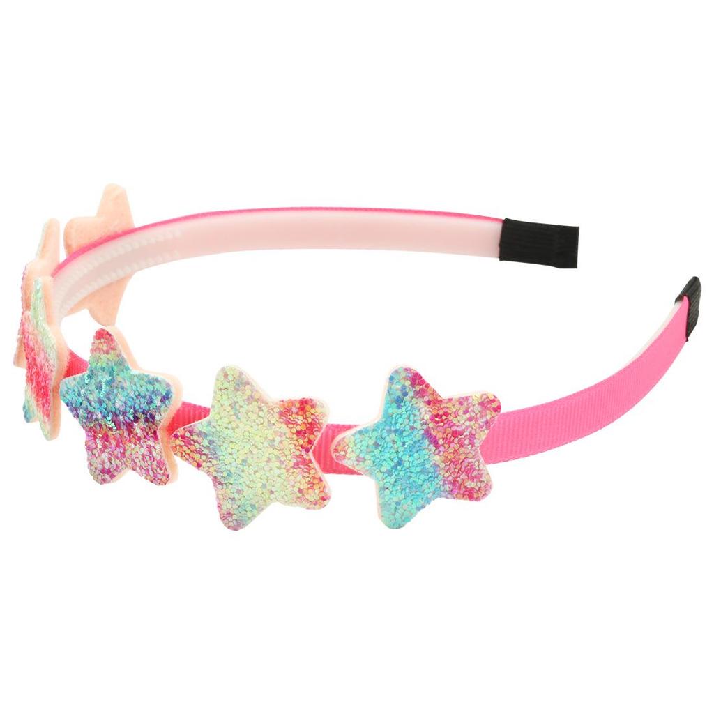 Colorful Mermaid Heart & Star Rainbow Headband - Kids' Party Hair Accessory