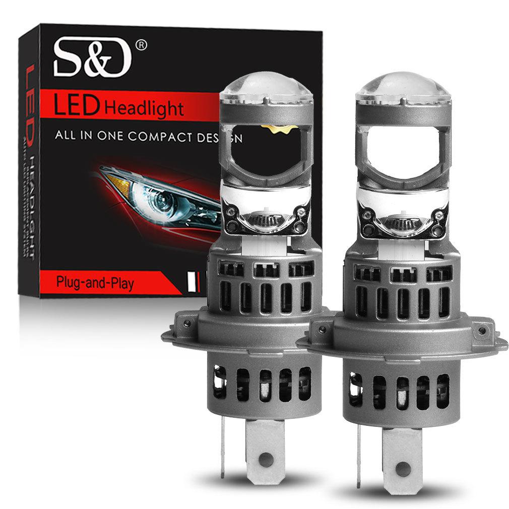 2 Adet H7 LED Projektör Merceği Far Ampulü H4 Canbus Araç Motosiklet Işığı Mini Kablosuz Turbo 40000LM Otomatik Sis Lambası Tak & Çalıştır Far 6500K Beyaz