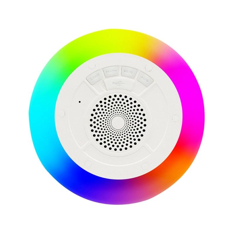 Floating Speaker for Pool Waterproof Portable Speaker Wireless Floating Stereo Speaker with Led Light Shower Speaker