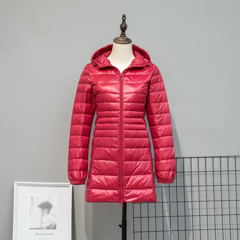 Giacche Piumino da Donna Giacca in Piuma d'Anatra Autunno Inverno Calda Portatile con Cappuccio Giubbotto Antivento Parka