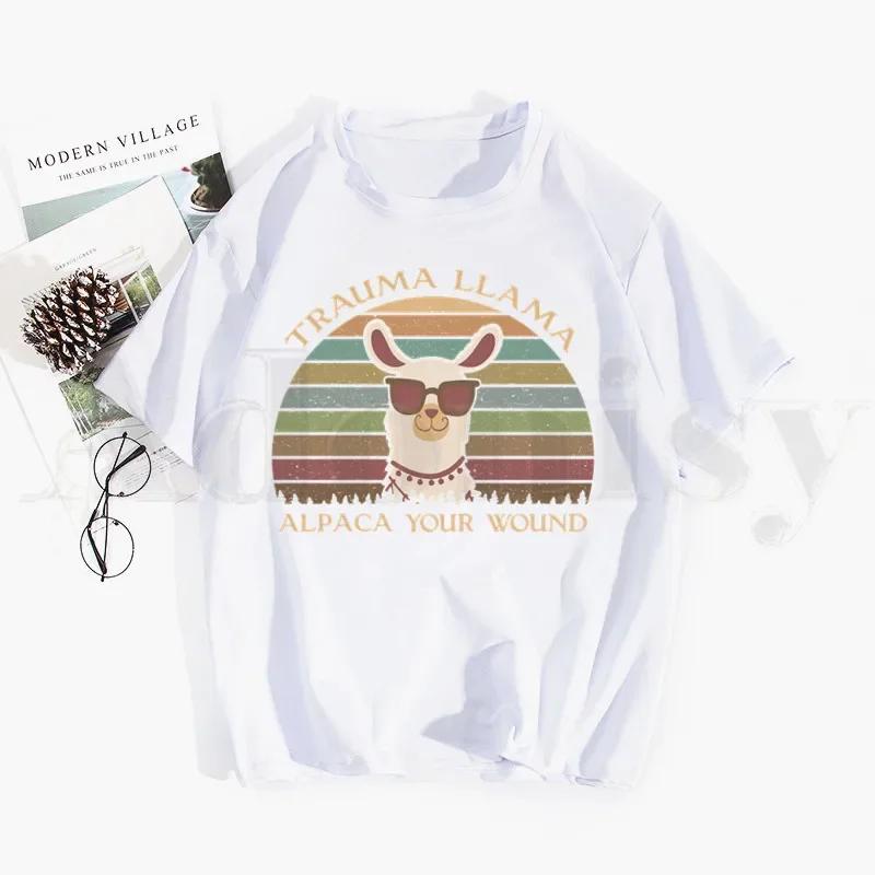 Alpaca No Prob Llama Attractive Design Pretty Tshirt Hip Hop Girl Print Tees Harajuku Tshirts Fashion Summer Tshirt