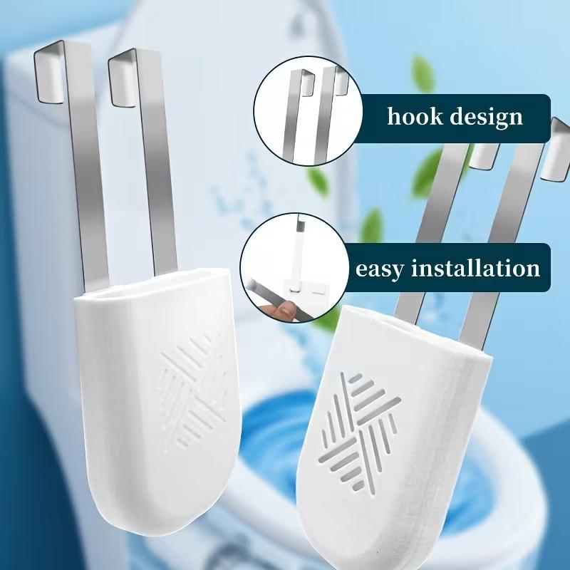1/2 Pcs Hanging Toilet Tank Cleaner Holder With Stainless Steel Hook Storage Hollow Design Release Easy Clean Bathroom Accessory